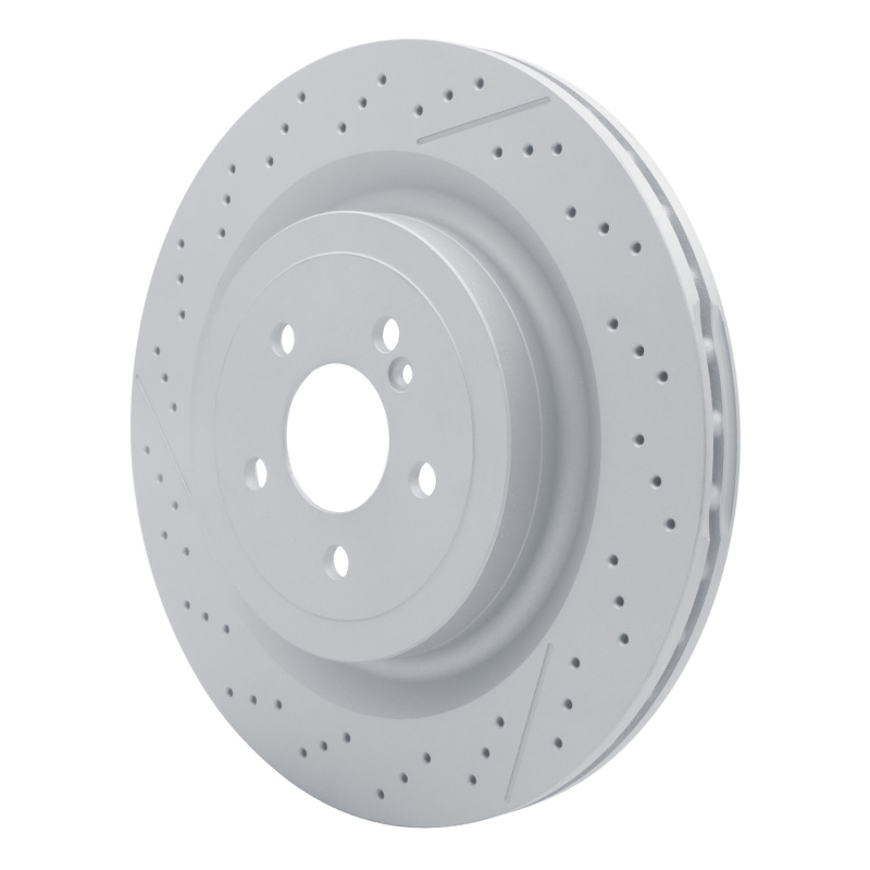 Mercedes-Benz SL63 AMG Brake Rotor (1) - Rear - R1 Concepts - Drilled & Slotted GeoSPEC Coated - `13-`23